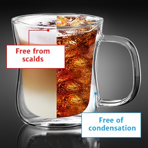 Espresso Cups 4 Oz Double Walled Glasses Coffee Mugs Set of 2, Clear Glass