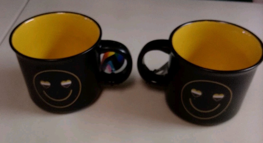 NWT Sheffield Home “Be You” Pride Mug Set of 2 Non-Binary Heart Eyes Smiley Face