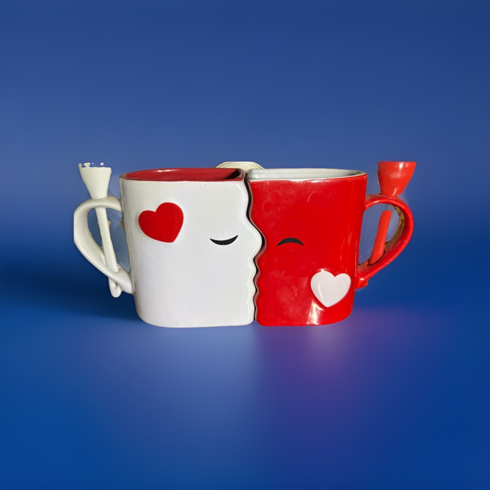 Kissing Mugs Set, Anniversary & Wedding Gifts, Exquisitely Crafted Two Large Cup