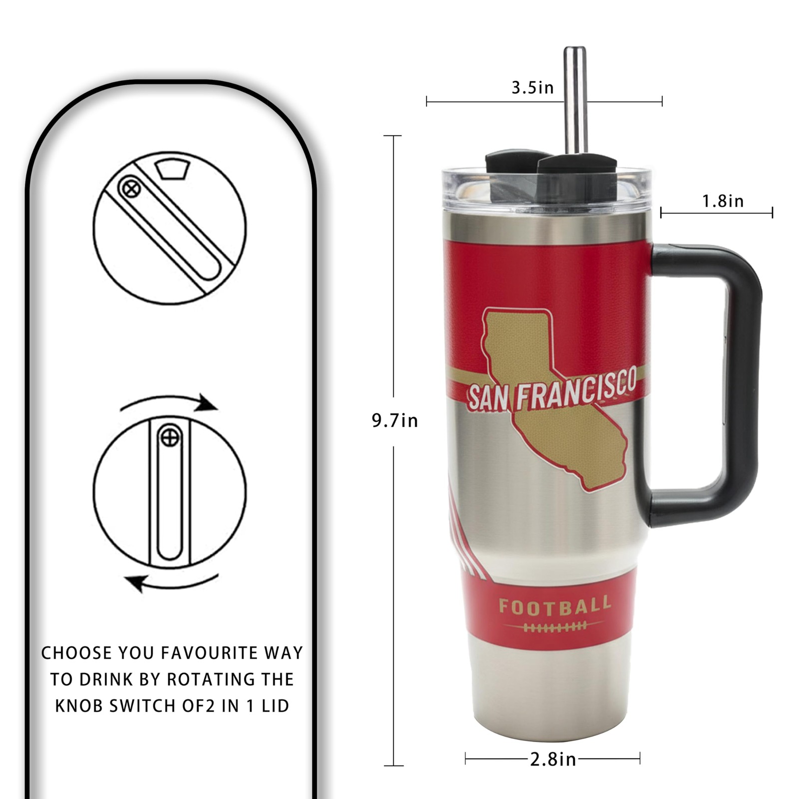 Tumblers 40oz Straight Skinny Car Cups Sports Travel Coffee Mug, Stainless St…