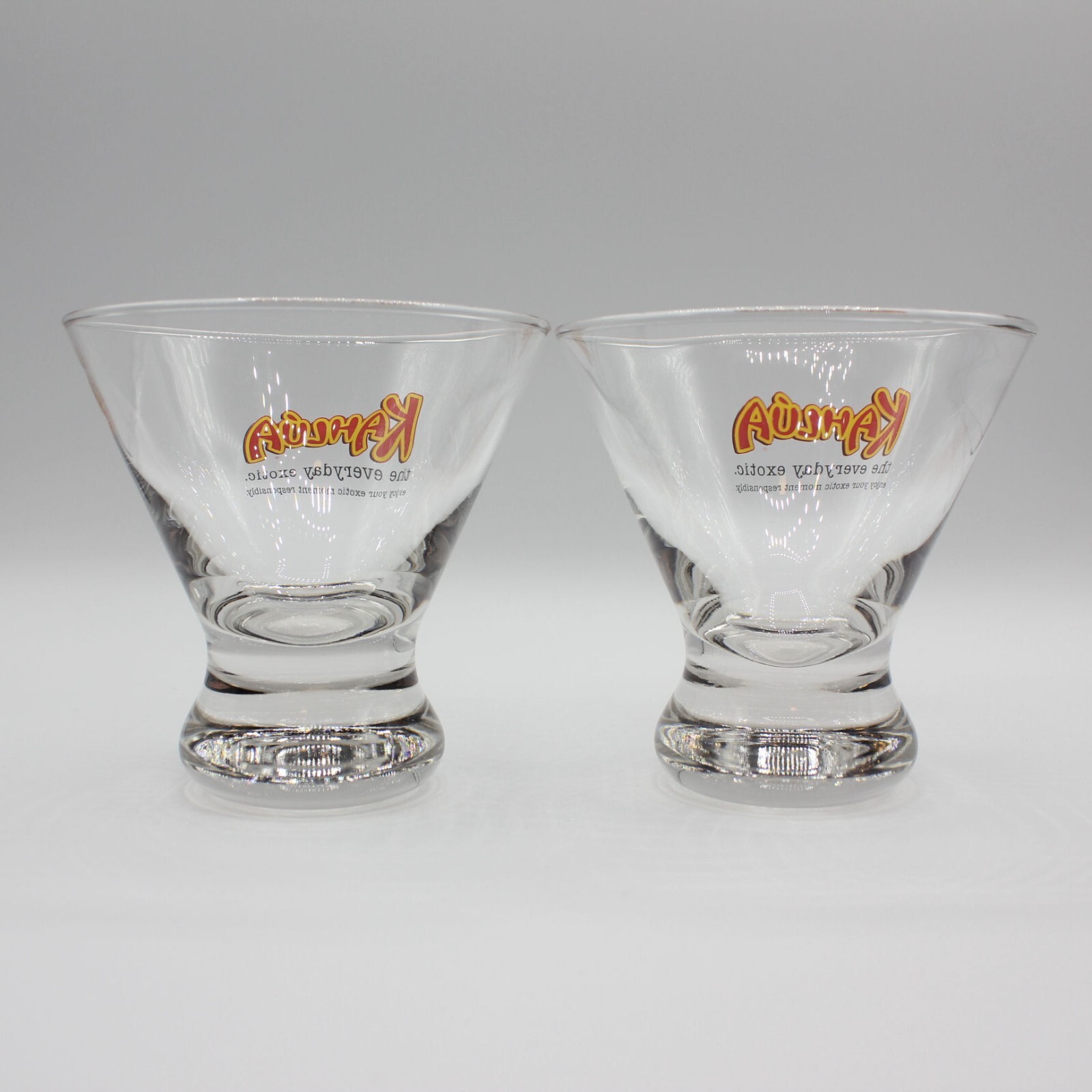 Kahlua Heavy Bottom 8 fl oz Cocktail Drinking Glass Lot of 2