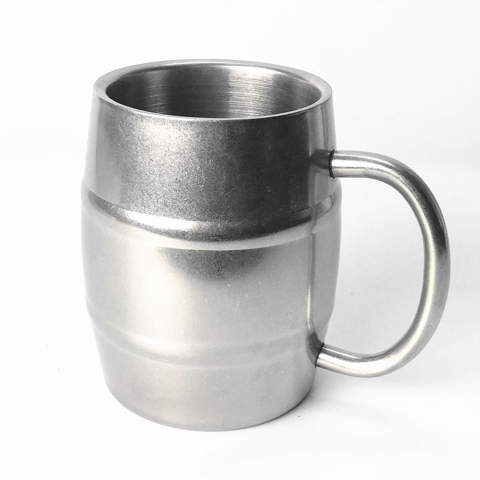 Stainless Steel Beer Mug Double Wall Coffee Cup Milk Mug 300ml Handle