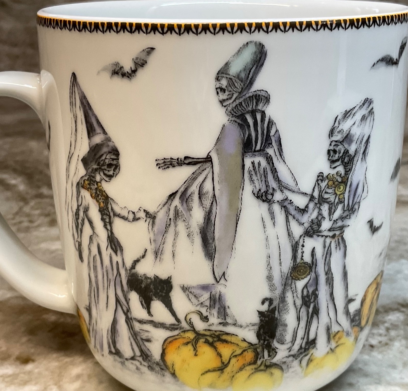 Halloween Coffee Mug Haunted Host Scary Ghost Pumpkins Williams Sonoma New
