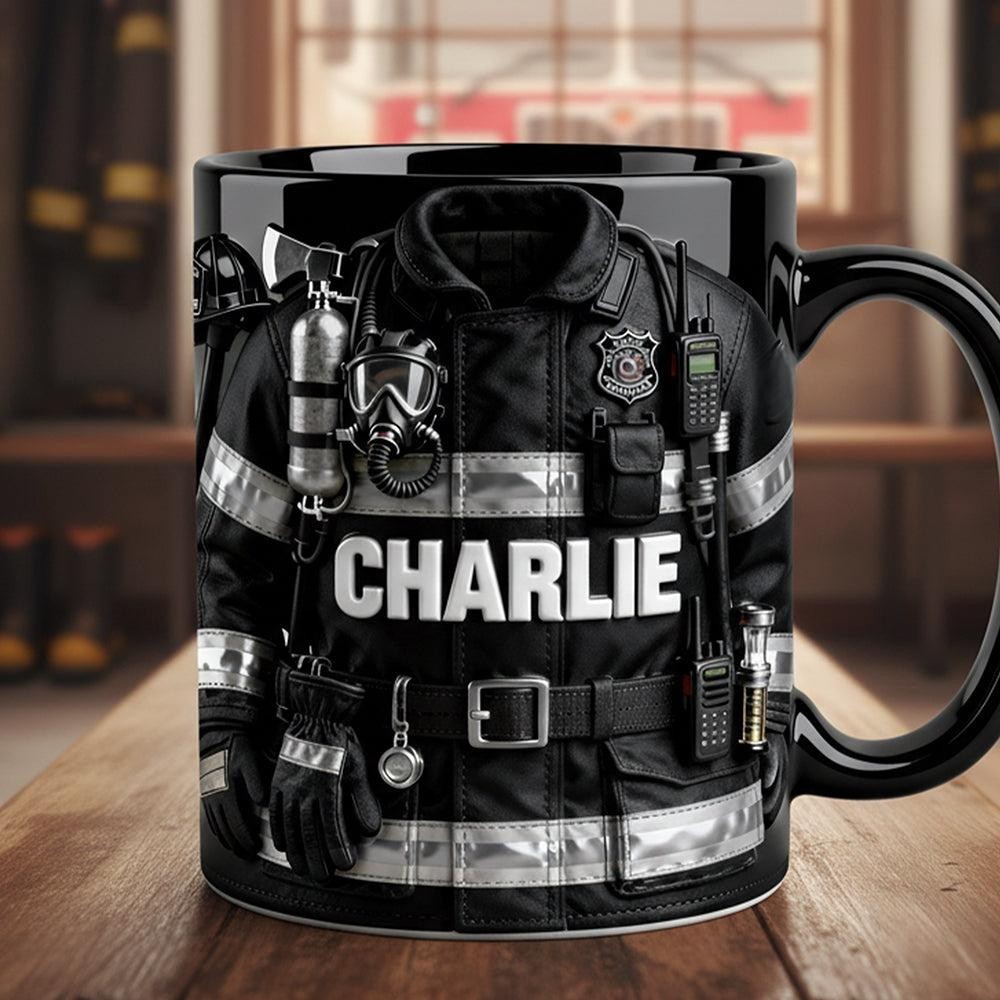 Personalized FireFighter Coffee Mug, Gift For Fireman, Dad, Fathers Day Gifts
