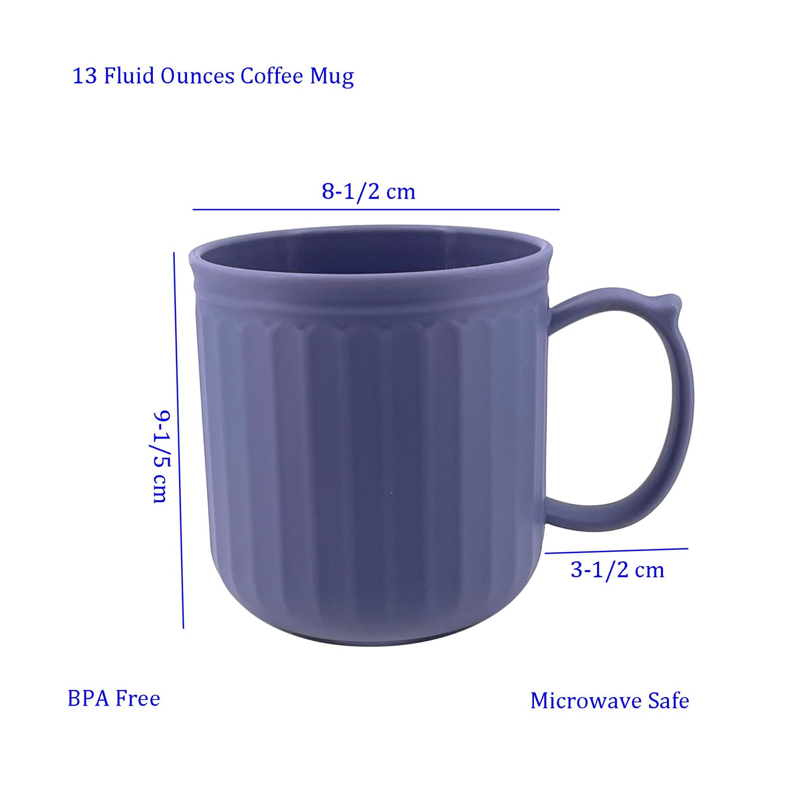 13 oz Plastic Coffee Mugs set of 6 – Unbreakable Coffee Mug, BPA Free Microwa…