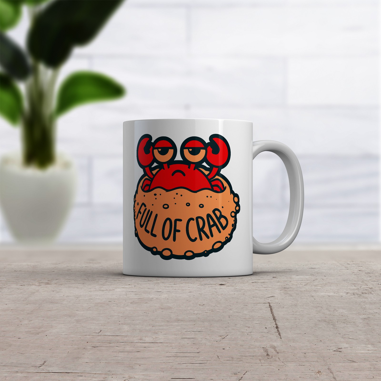 Full Of Crab Mug Funny Sarcastic Food Graphic Coffee Cup