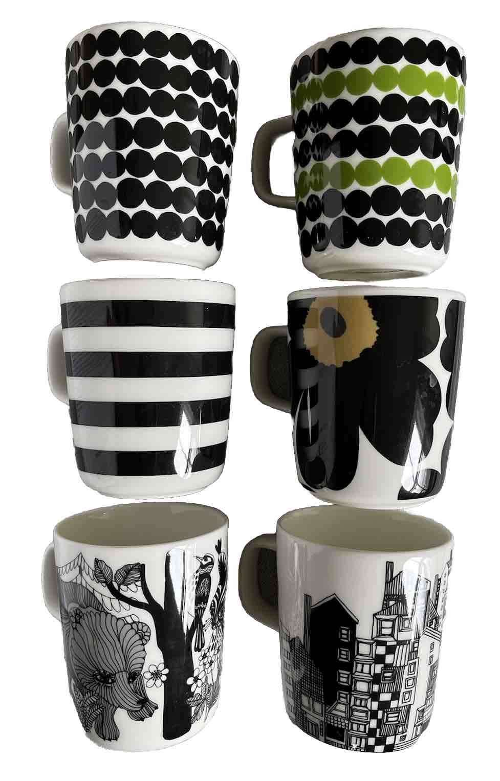 Marimekko Lot Of 6 Mugs All Different 250 ml H9.5cm Japan