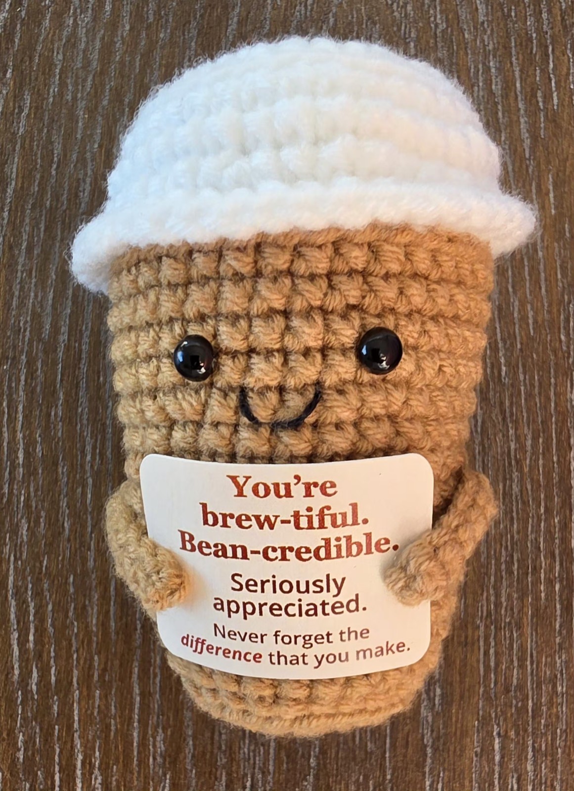 Coffee Lovers Gifts for Women Men Positive Animals Crochet Espresso Coffee
