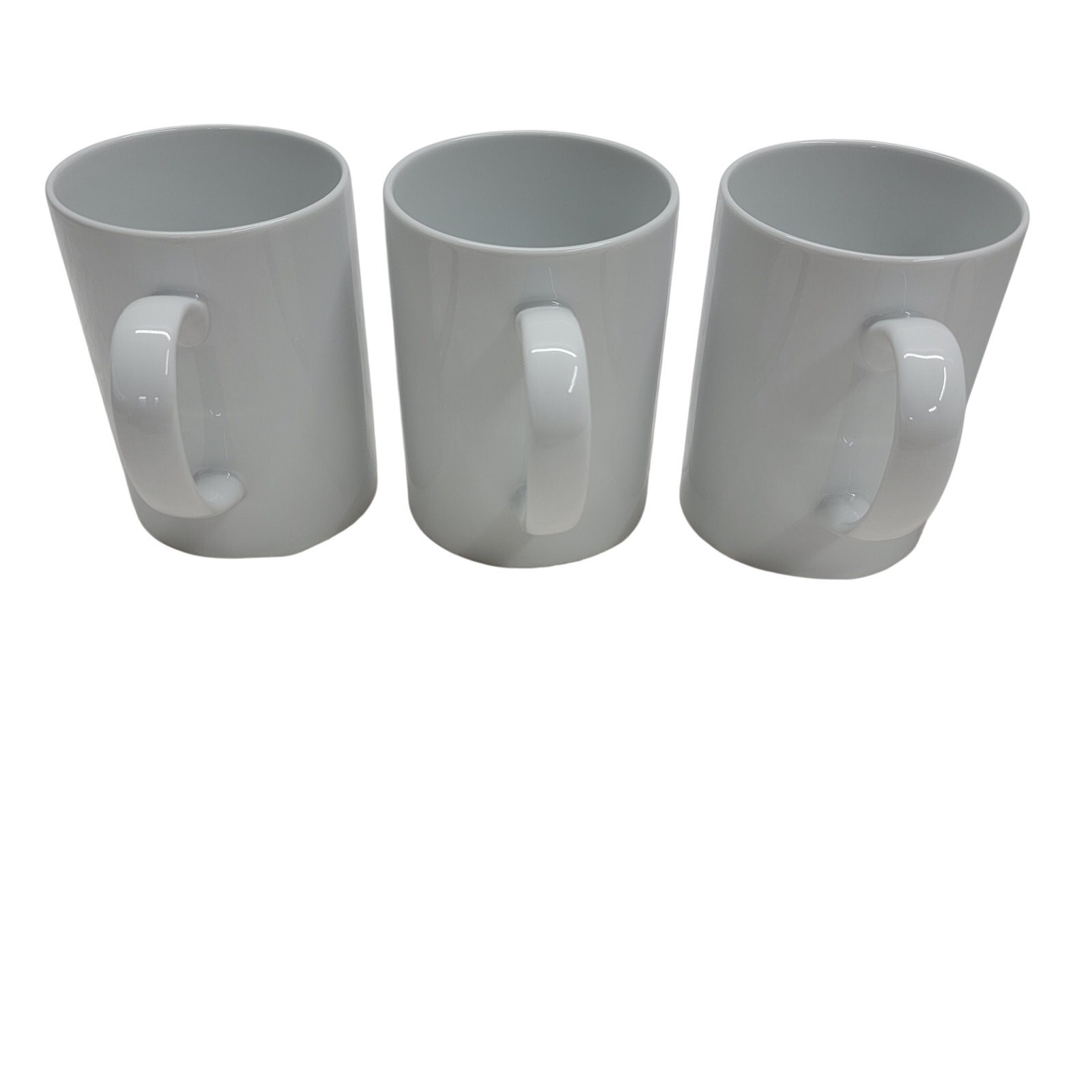 Set of 6 Crate & Barrel Aspen Can Mugs White Porcelain 11oz Coffee Cups New