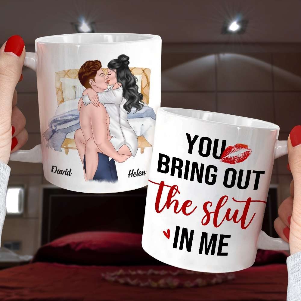 You Bring Out My Naughty Side – Personalized Couple Mug, Playful Adult Humor