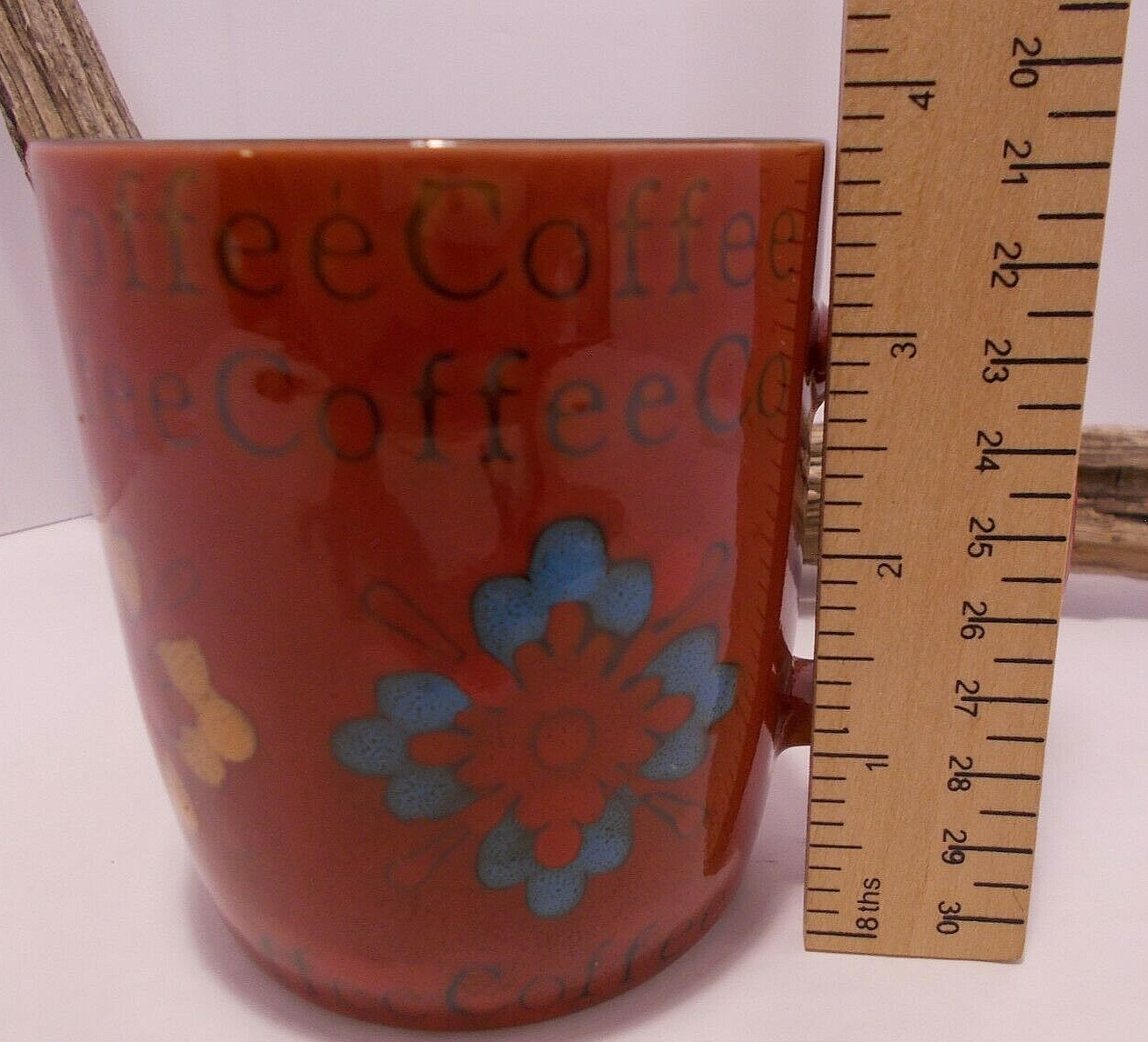 Mr. Coffee Vintage Coffee Tea Cup Ceramic Mid Century Modern Red w Spoon Holes