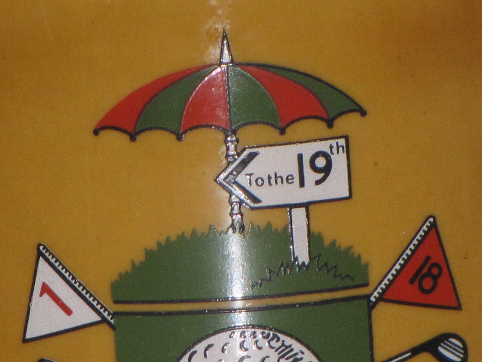 Wade Ireland Porcelain Tankard Coffee Mug Staright Down The Middle 19th Hole