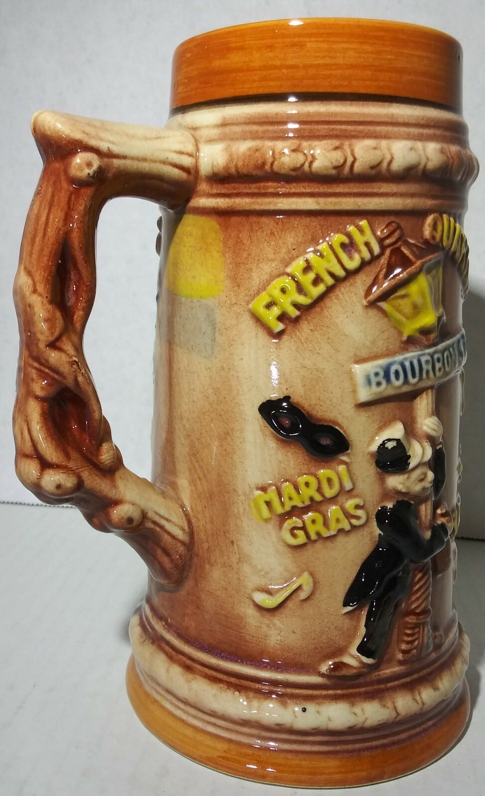 New Orleans Souvenir Stein French Quarter Bourbon Street Vintage Made In Japan