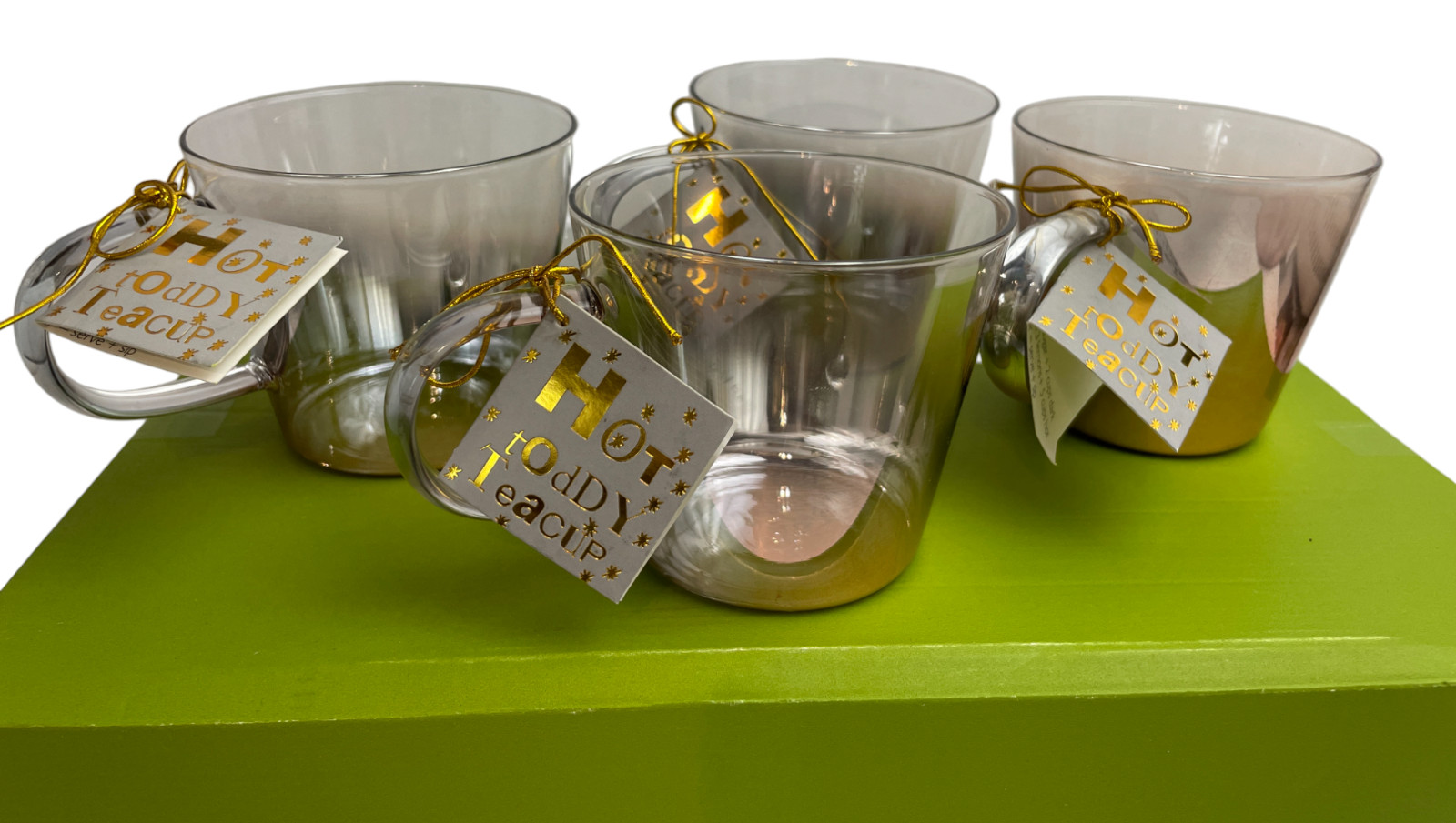 Set of 4 Anthropologie Borosilicate Glass Hot Toddy Mugs New With Box