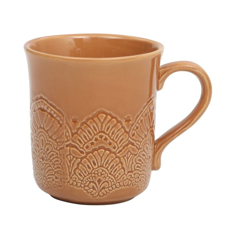Vintage Lace 4-Pack Ceramic Mug Set Dishwasher Safe Stoneware Microwave Safe New