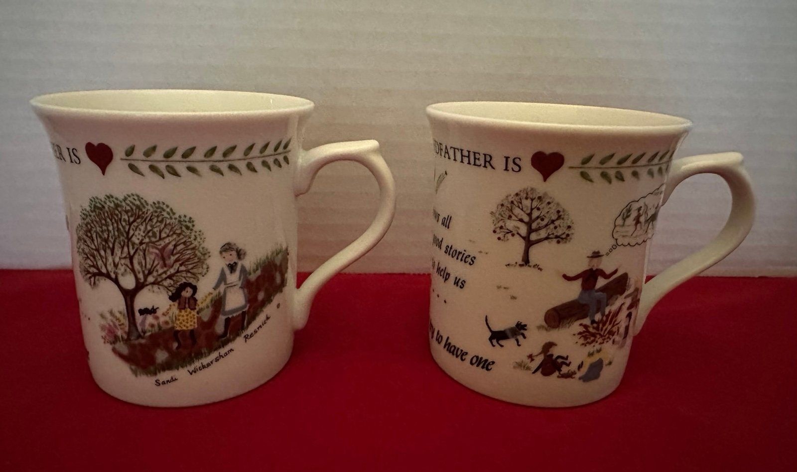 Two piece set of “What a Grandmother Is/What a Grandfather Is” Porcelain Mugs