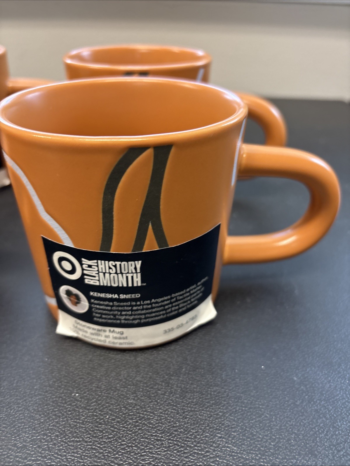 set of 4 Black History Month orange coffee mug