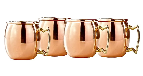 NIB ODI OLD DUTCH INTL SOLID COPPER MOPSCOW MULE 2-OZ MUG SHOTS *SET OF 4*