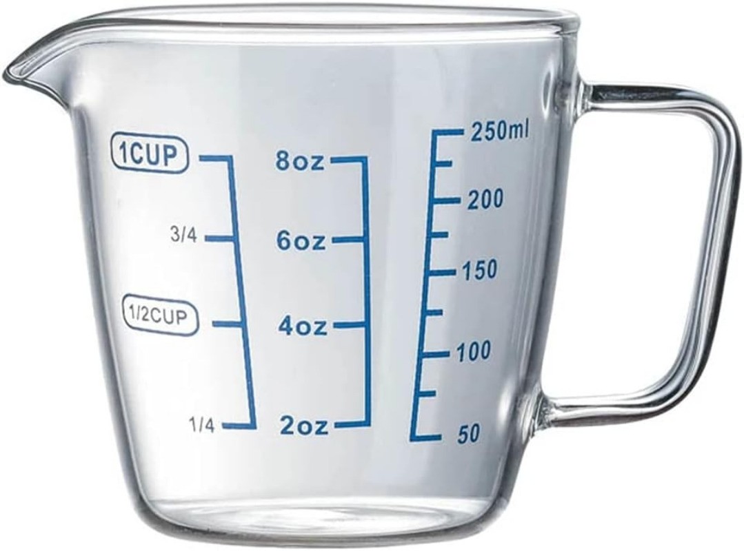 250ml Heat-resisting Glass Measuring Cup Milk Scale Microwave Measure Jug