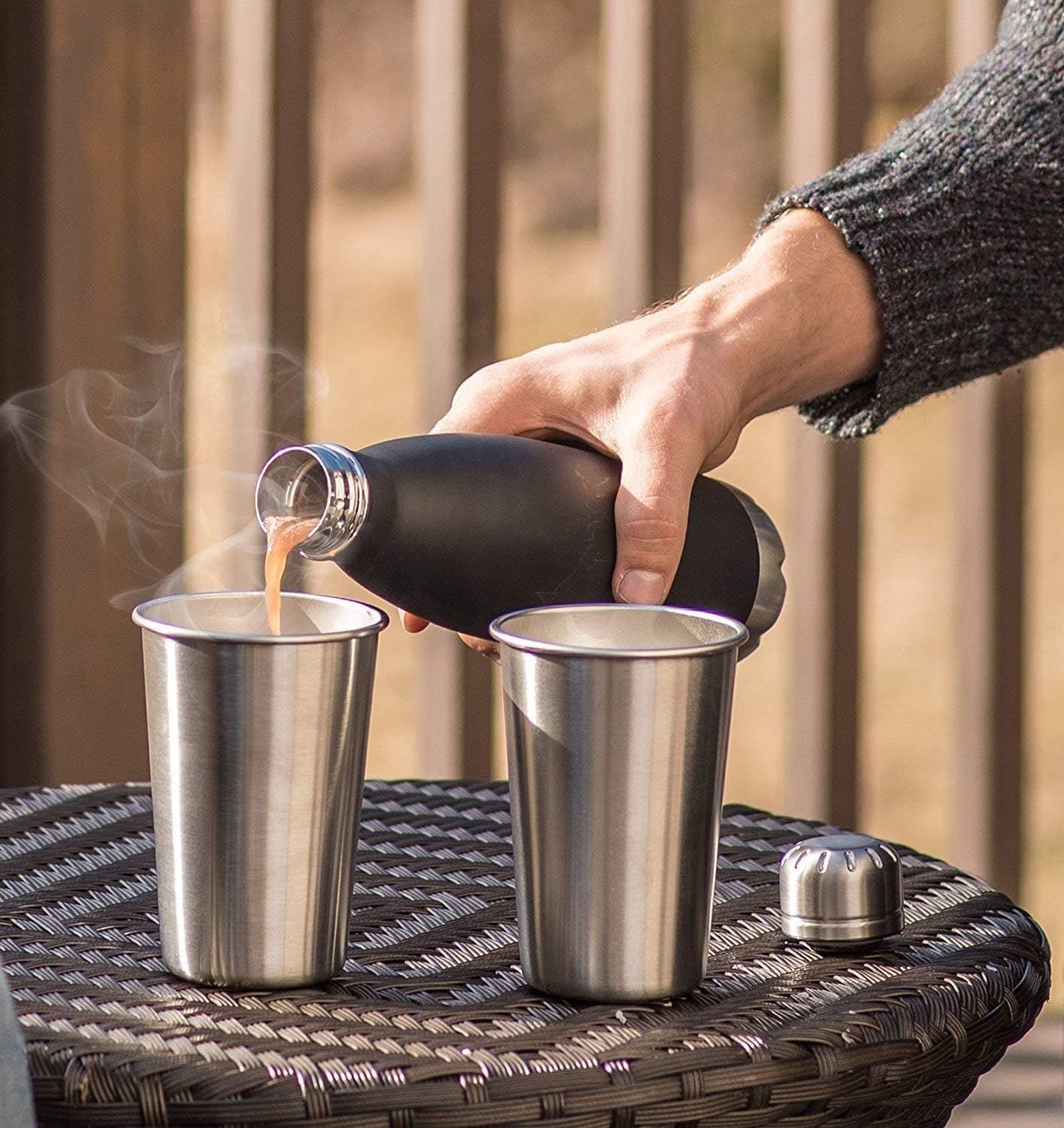 4 Pack Unbreakable Stainless Steel Cups 10Oz Metal Drinking Cup for Camping