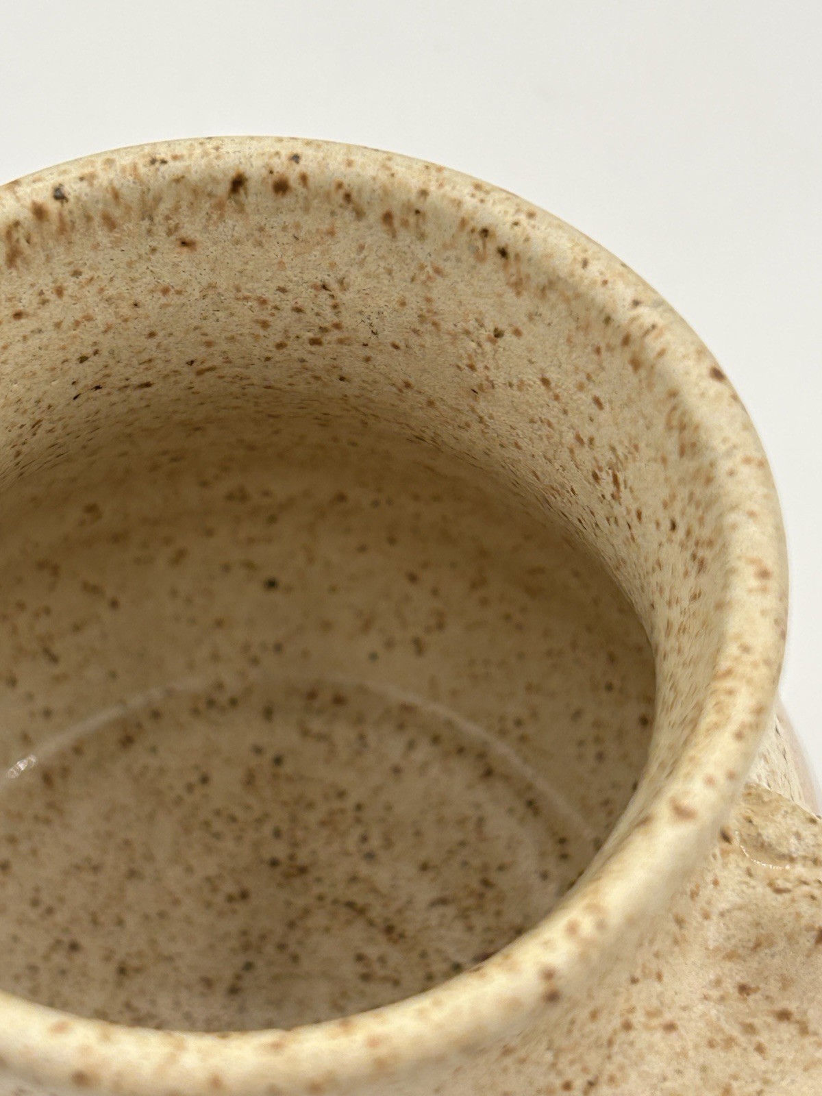 Studio Pottery Stoneware Coffee Cup Mug Blue Cream Brown – Artist Signed