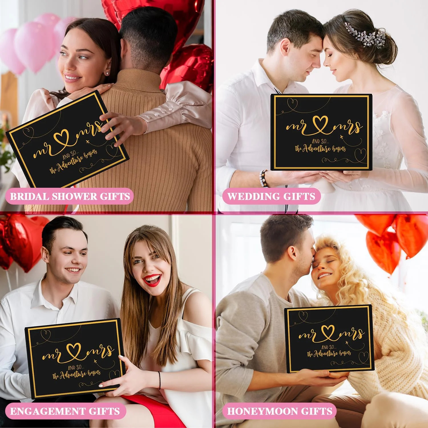 Wedding Gifts for Couple 2026, Personalized Mr & Mrs Gifts with 12 Oz Tumblers H