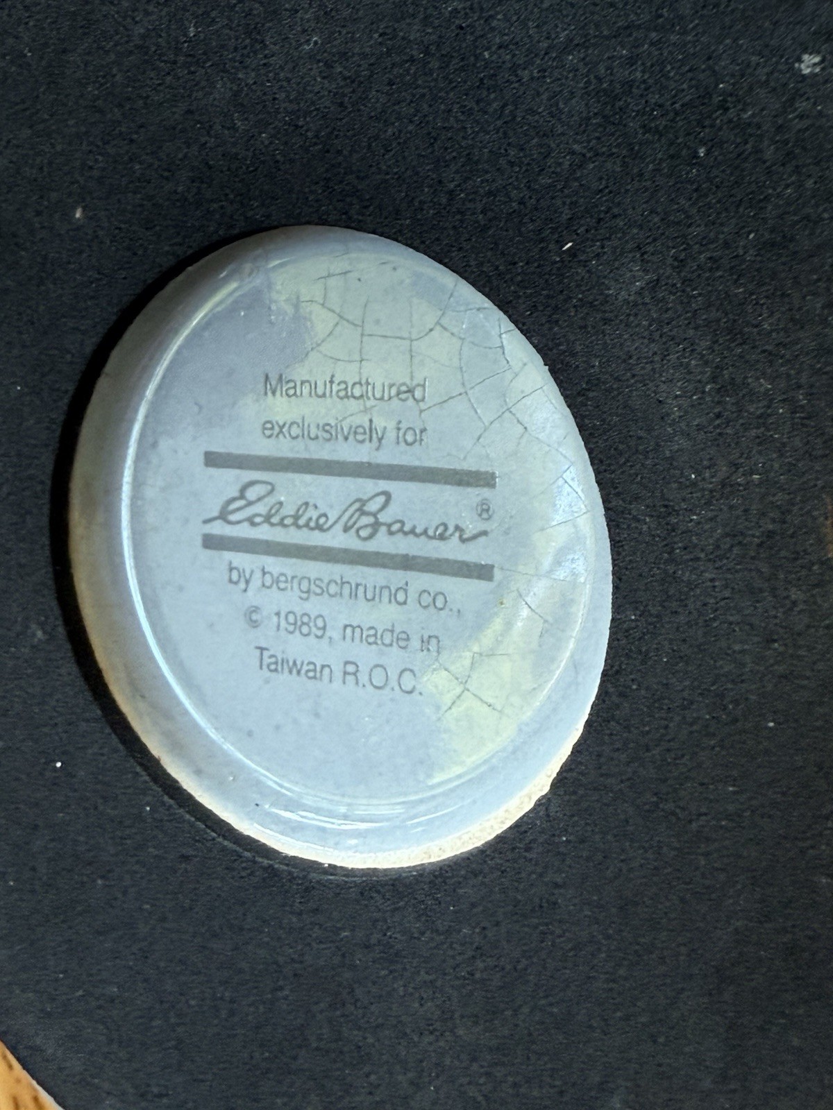 VTG Eddie Bauer Speckled Ceramic Coffee Non Spill Travel Mug Outdoor W/lid Grey