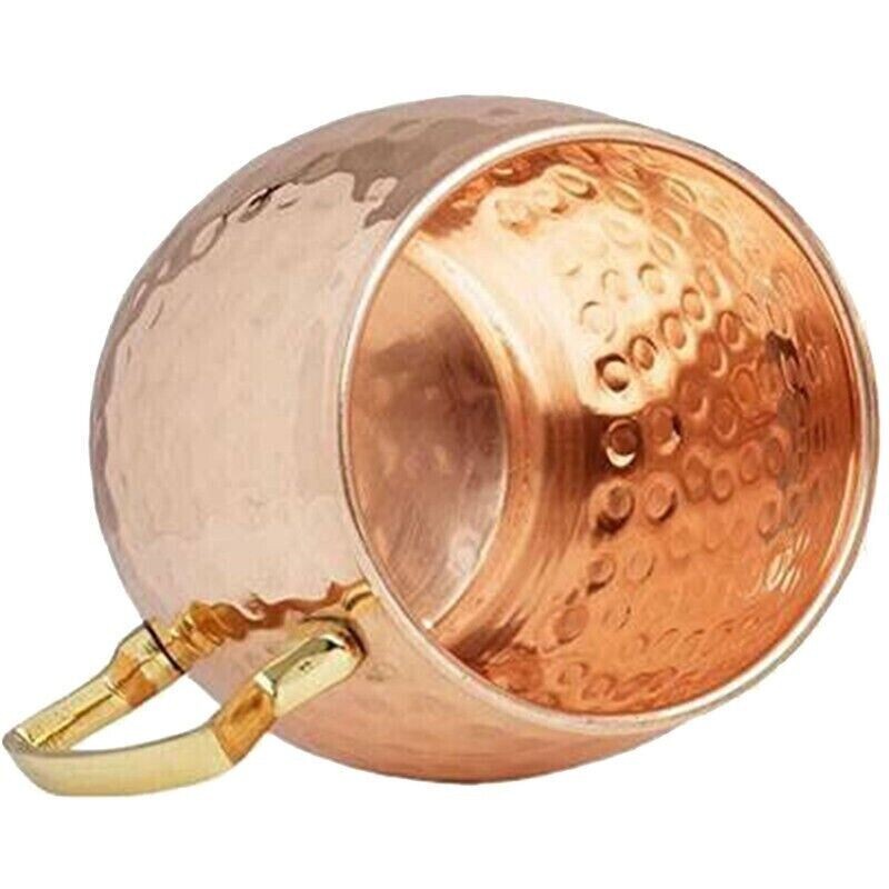 Pure Copper Mug Ayurveda Health Yoga Whiter Glass Cup Drinking Mug 450ml