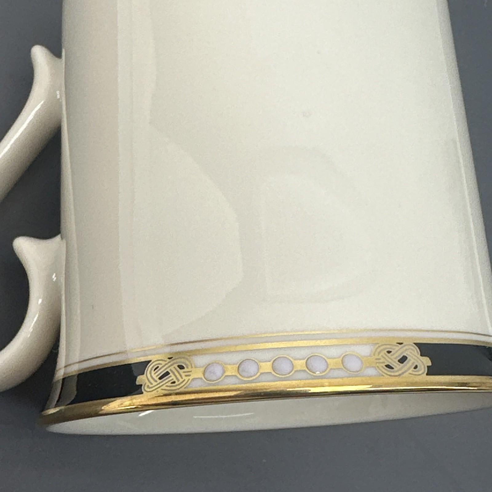 Lenox Presidential Hancock Ivory Black & Gold Band Coffee Tea Cups Mugs