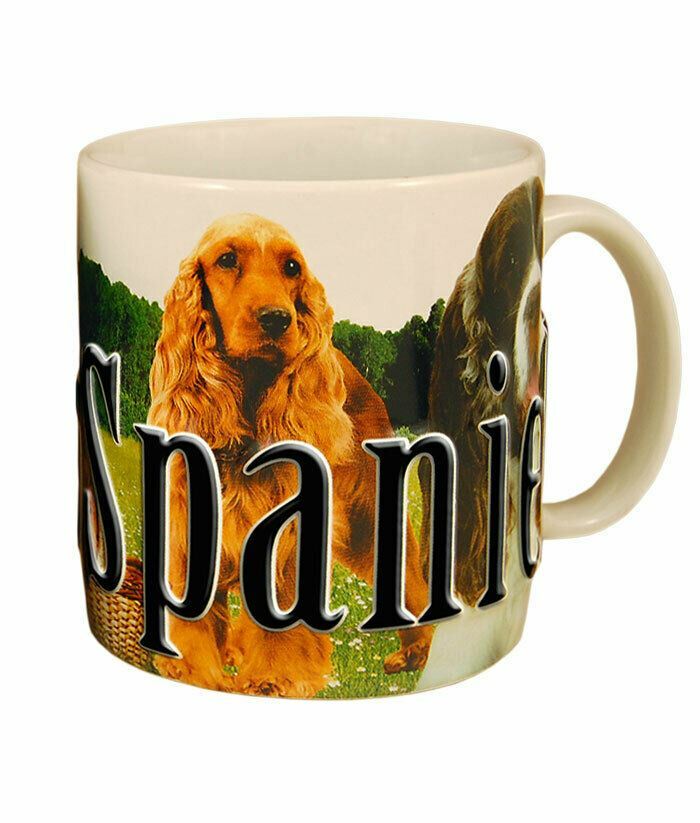 Cocker Spaniel Color 3D Relief Stoneware Mug 18oz Large