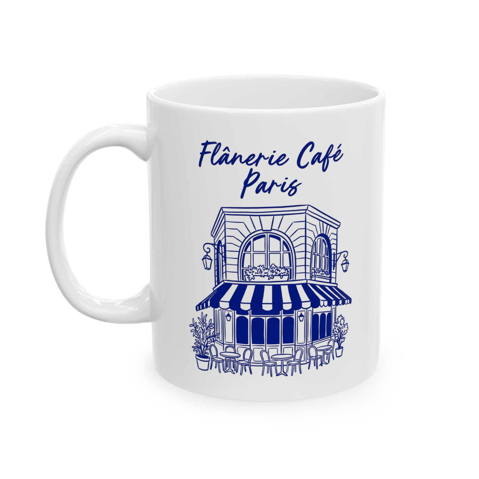 Flanerie Cafe Paris Coffee Mug French Bistro Cafe Illustration Cup
