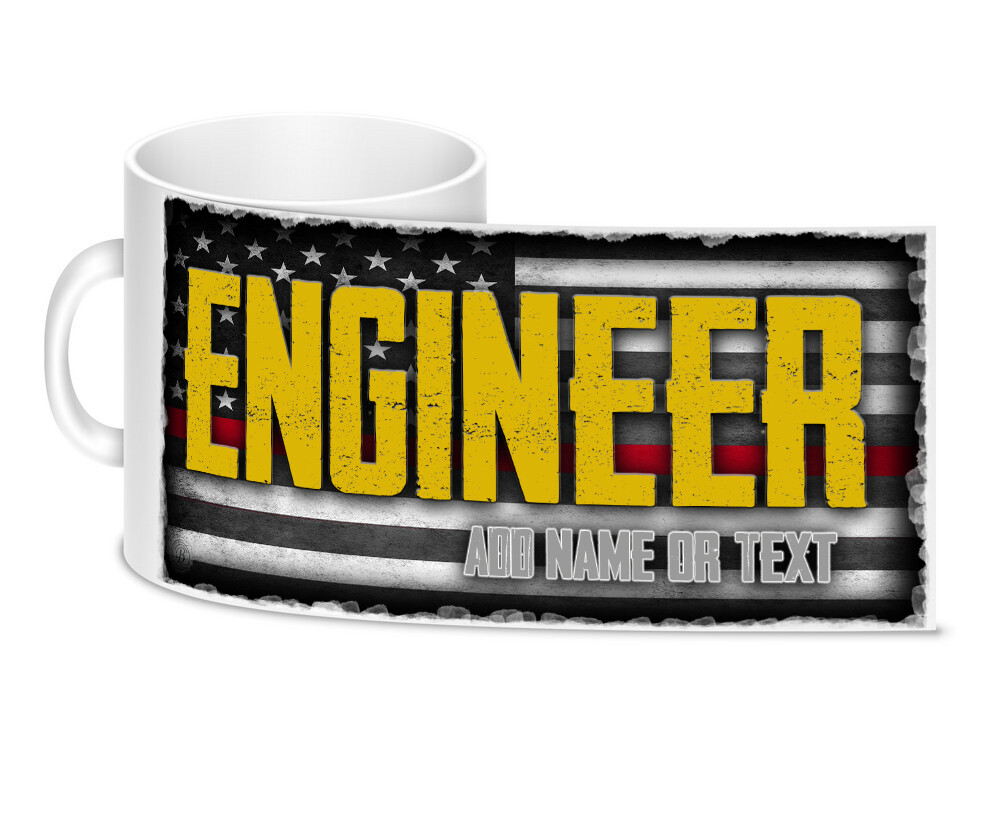 Personalize Thin Red Line Firefighter Ranks & Titles 11oz Ceramic Coffee Mug