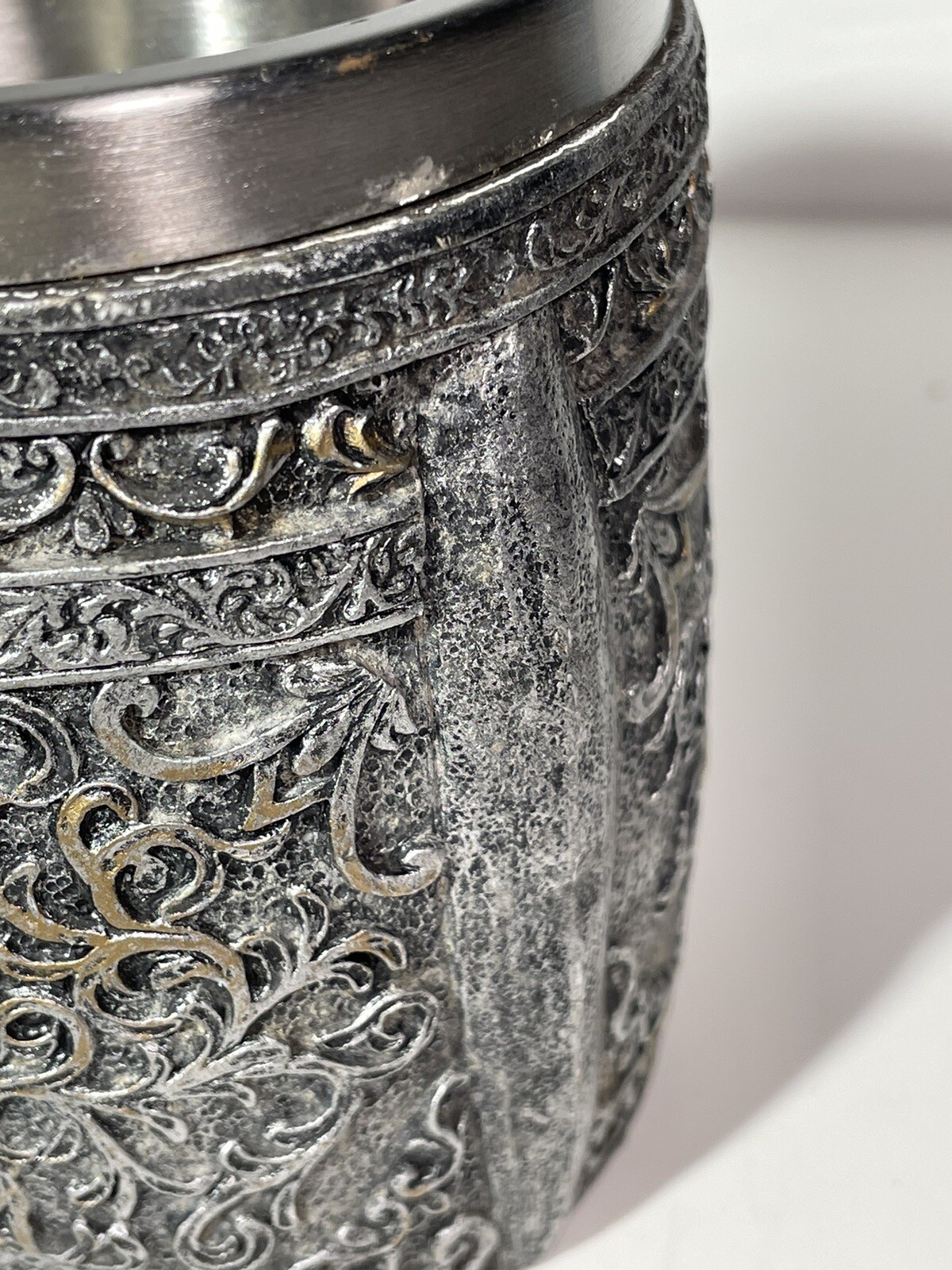 Stainless Steel Skull Coffee Mug Medieval Style Drinking Cup Viking Armor 4″