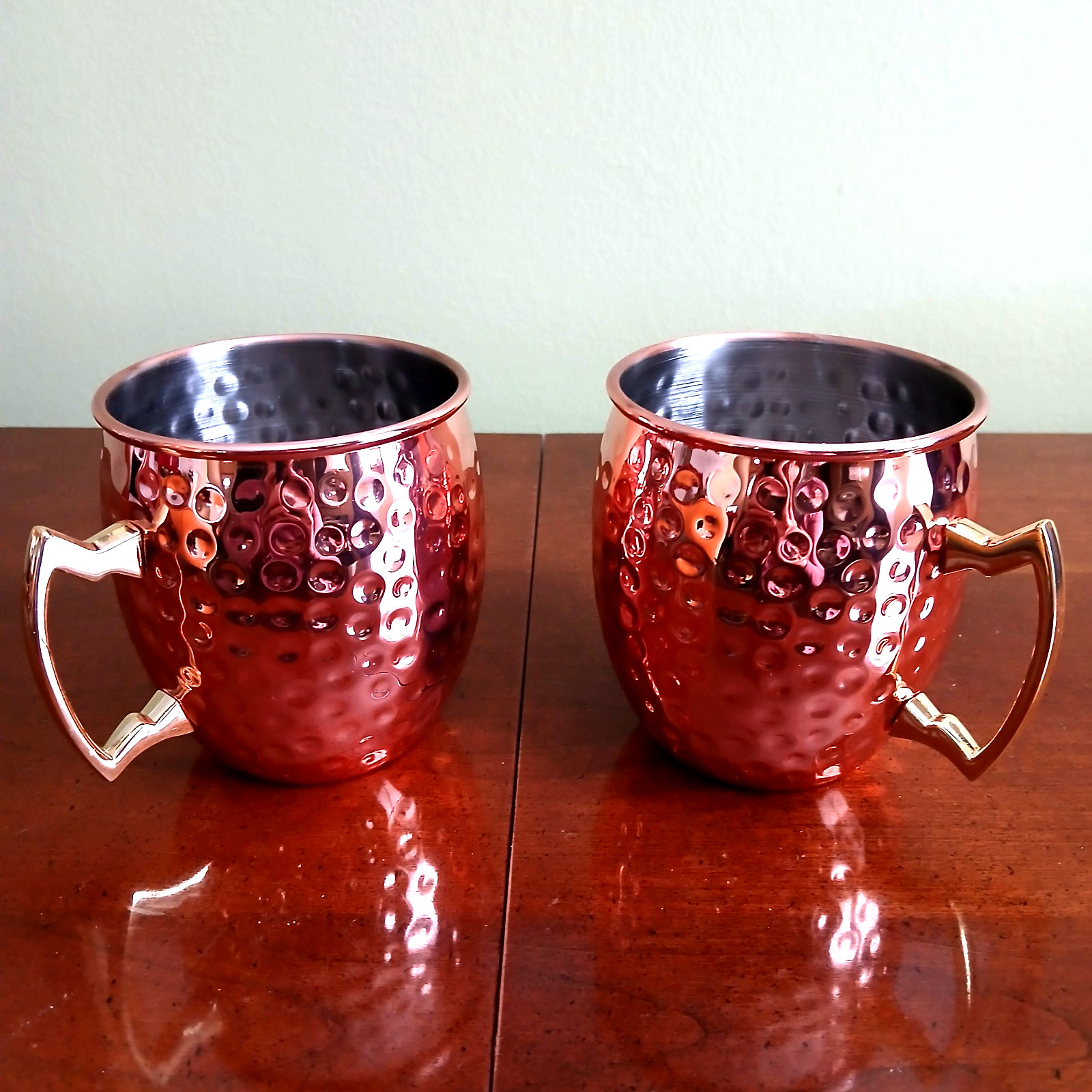 Lot of 2 Moscow Mule Hammered Copper Mugs