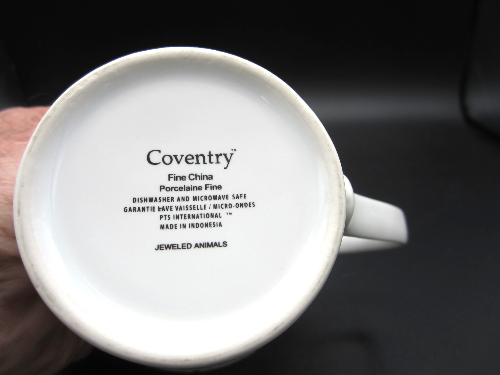 Coventry Jeweled Peacock White Multicolor Tea Coffee Cup 12 oz (512)