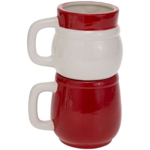 Festive Santa Stack Mug Duo