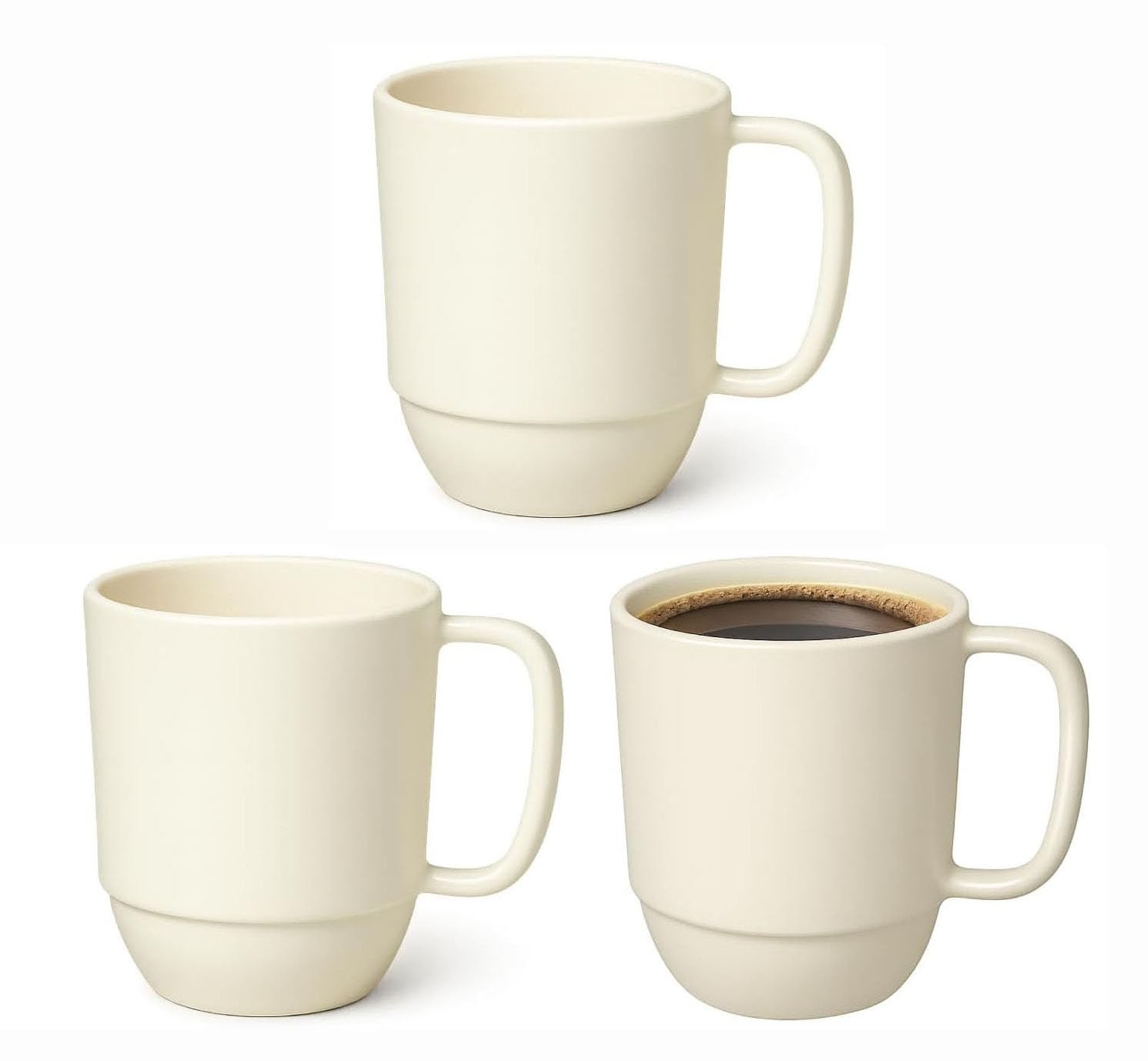 JapanBargain, 3-Pack Japanese Plastic Mug 12oz, Unbreakable BPA-Free Coffee T…