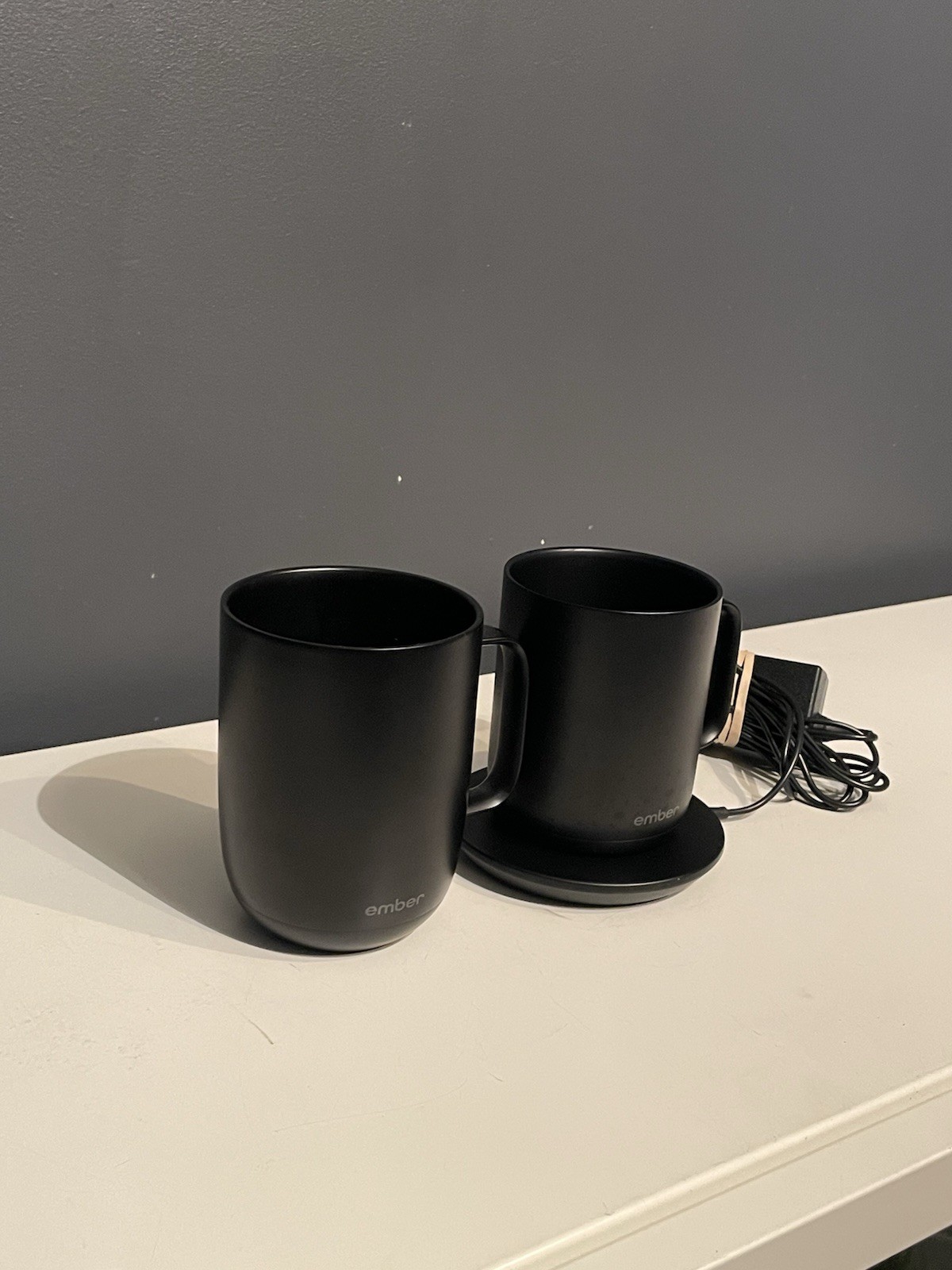 Ember Smart Temperature Control Mug Set Black w/ Charging Coaster & Adapter