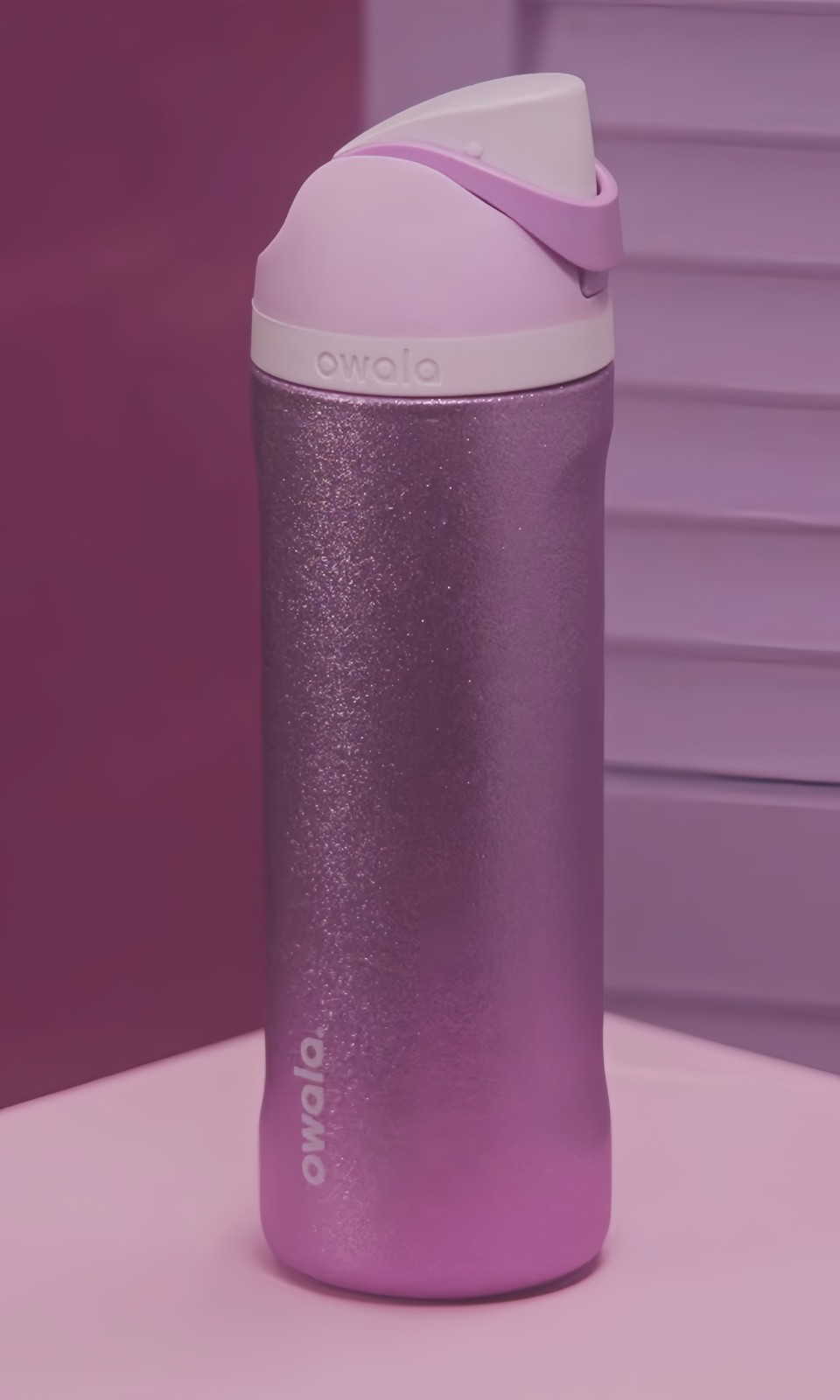 Owala 24oz FreeSip Stainless Steel Water Bottle – Glitter Purple-2026 Gift
