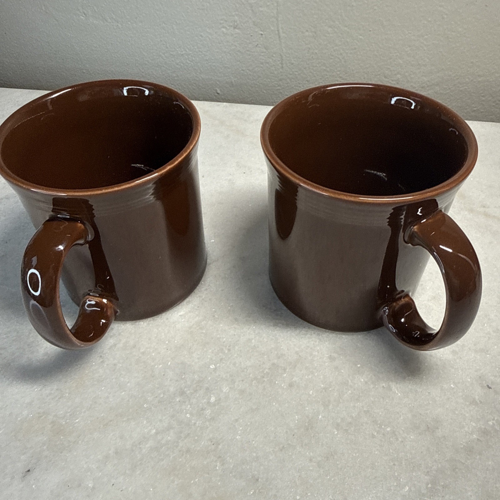 Fiesta Square Coffee Mugs Chocolate Brown Pair Of 2 Fiestaware
