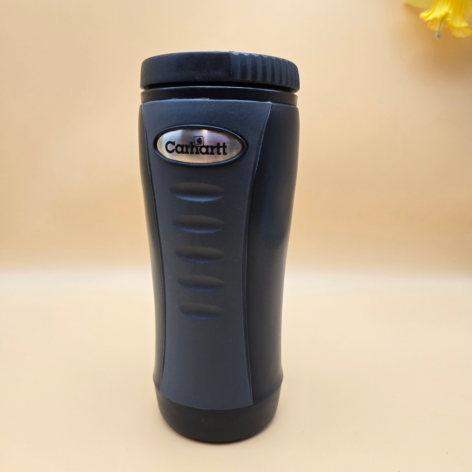 Carhartt Black Insulated Travel Mug 16oz Tumbler with Grip & Lid Rugged Workwear