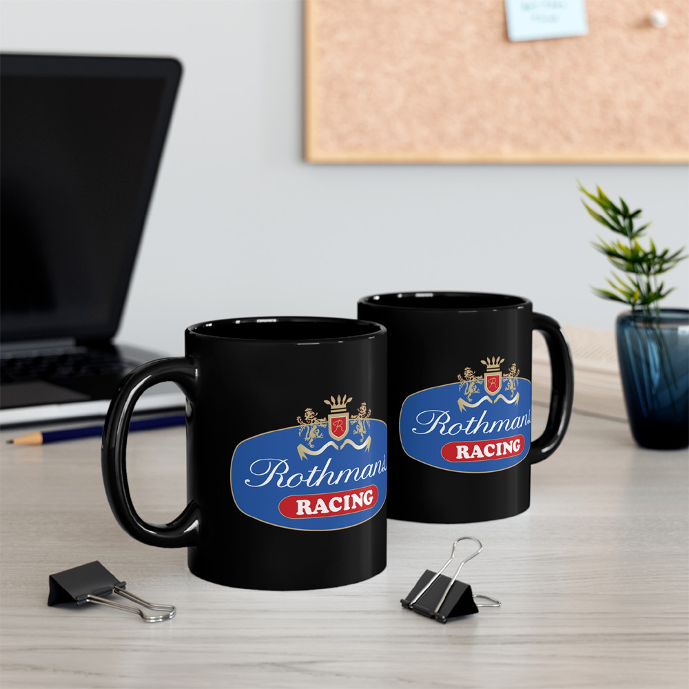 Rothmans Racing Sports Car Motorcycle 11oz 15oz Coffee Tea Black Mug
