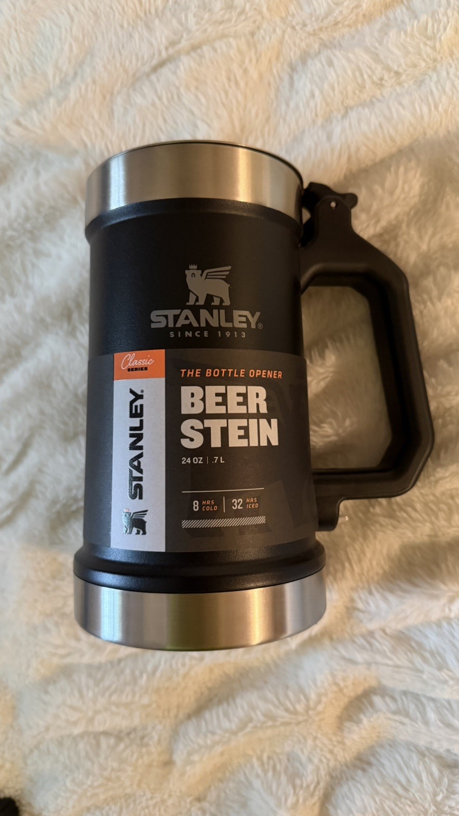 Stanley Classic Beer Stein 24oz Matte Black Stainless Steel Vacuum Insulated Mug