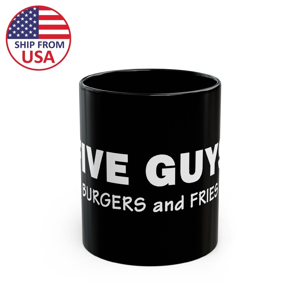 Five Guys Burgers 11oz 15oz Coffee Tea Black Mug