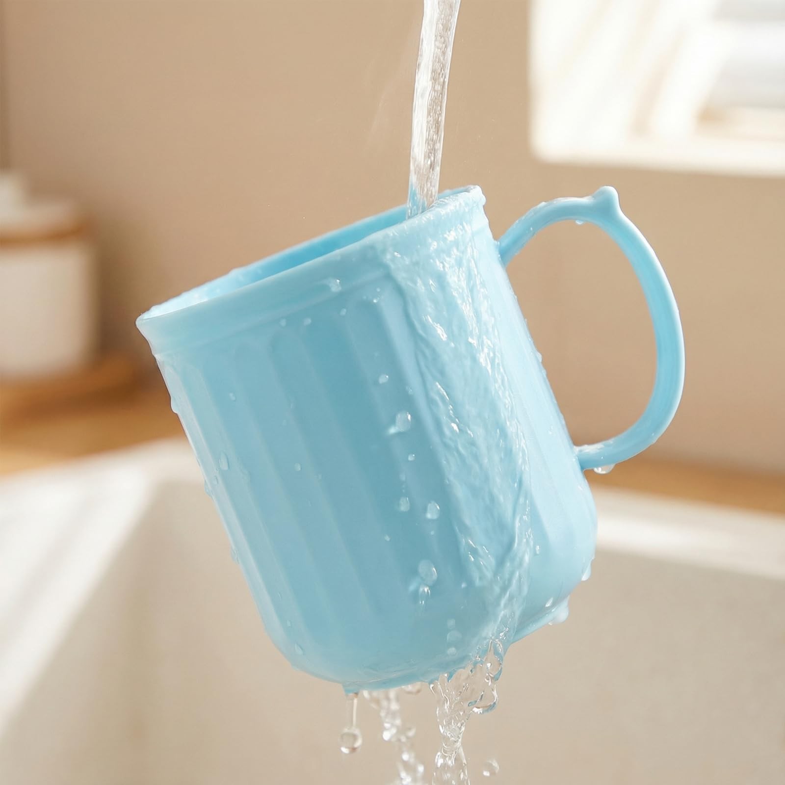 Plastic Coffee Cups with Handles – Unbreakable BPA Free Coffee Mugs 13 Oz Set of