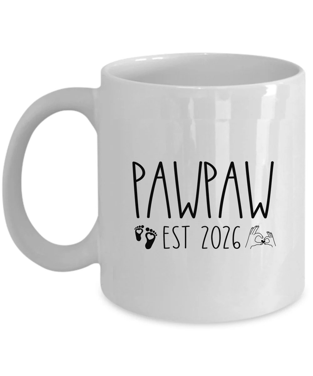 Pawpaw EST 2026 Coffee Mug Funny Pawpaw Tea Cup Father’s Christmas Gift For Him