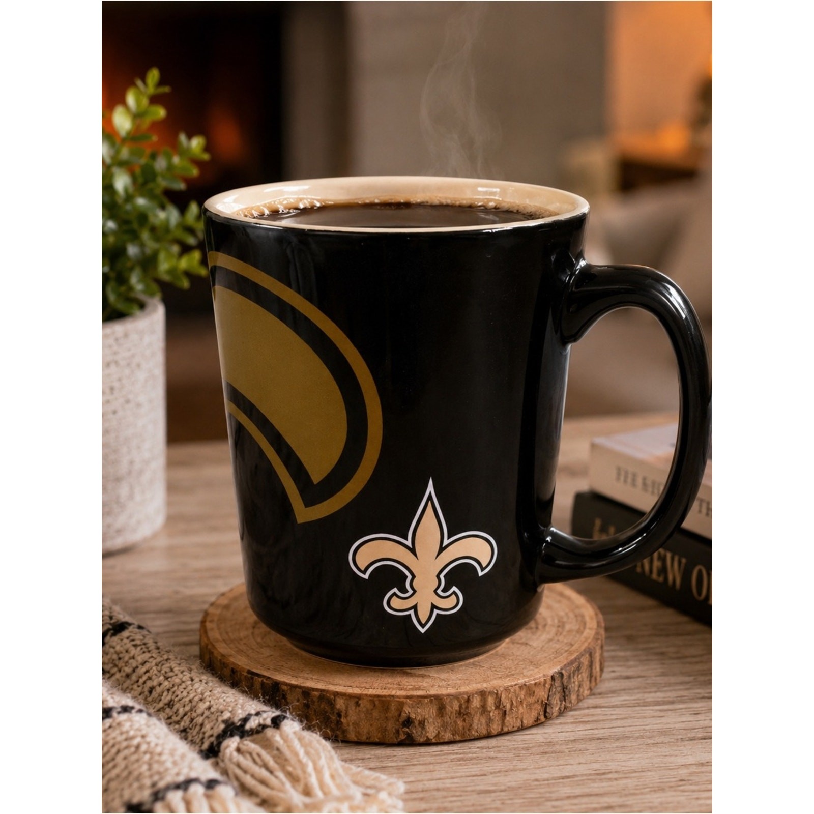 New Orleans Saints Ceramic Coffee Mug | Black & Gold NFL Fan Cup