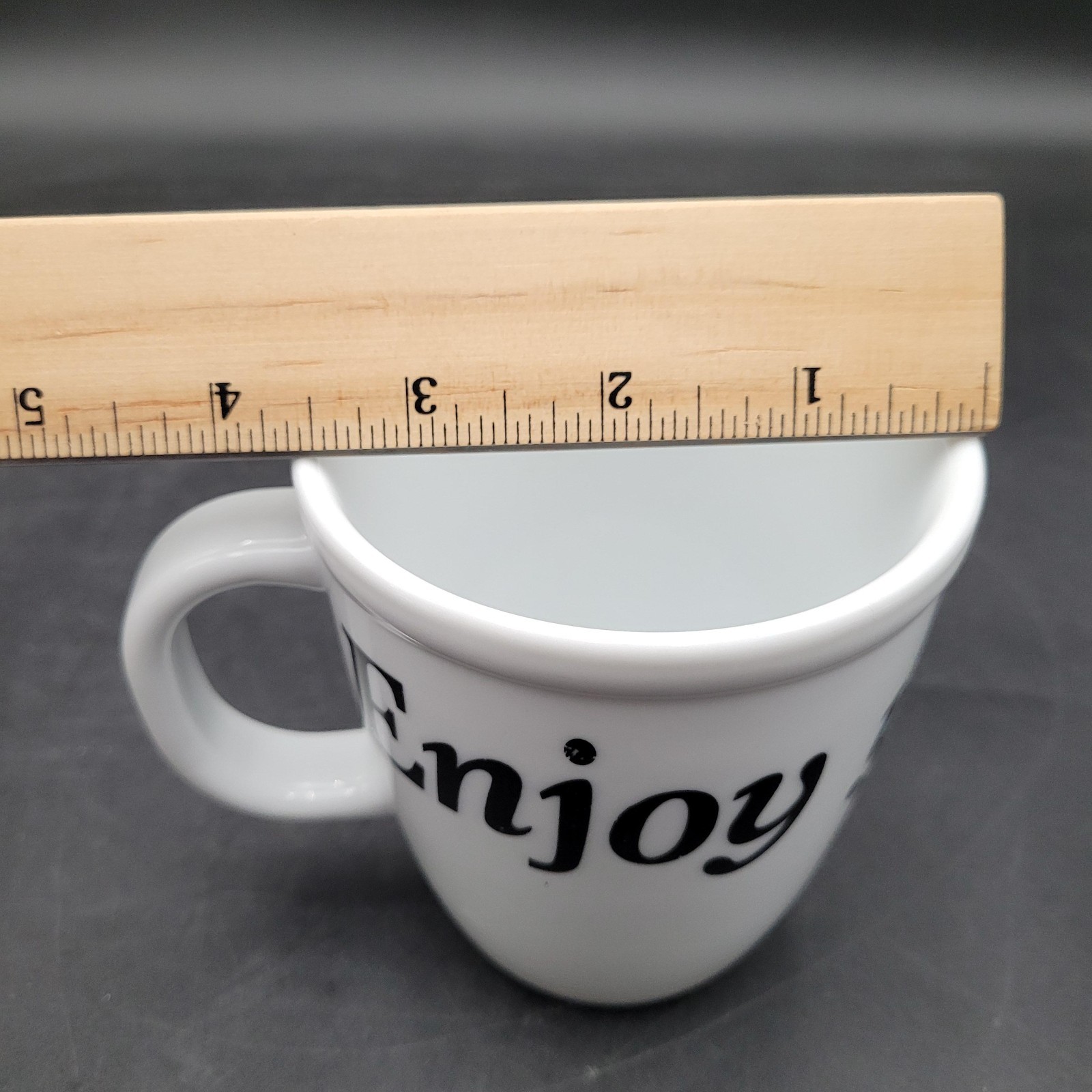 Bodum Danish-Swiss “Enjoy Your Coffee” White Ceramic Coffee Tea Mug Cup