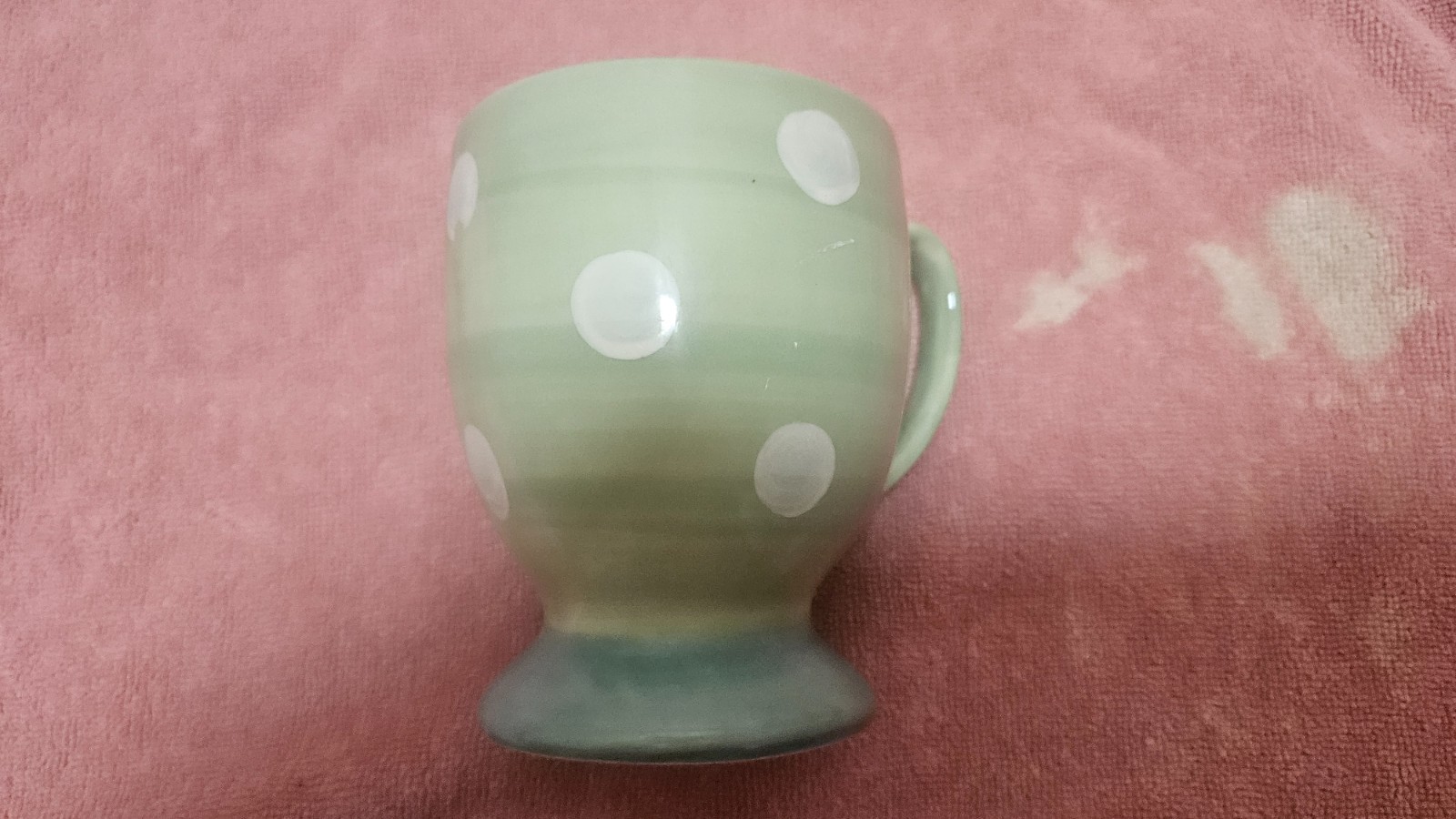 ‡ ☕ Gail Pittman Polka Dot Pale Green Ceramic Coffee Mug • 8 fl oz (1 cup)