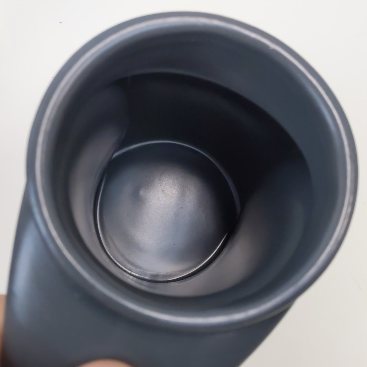 Gray Hand Warming Mug Ceramic Modern Geometric Circles Design Coffee Cup Style